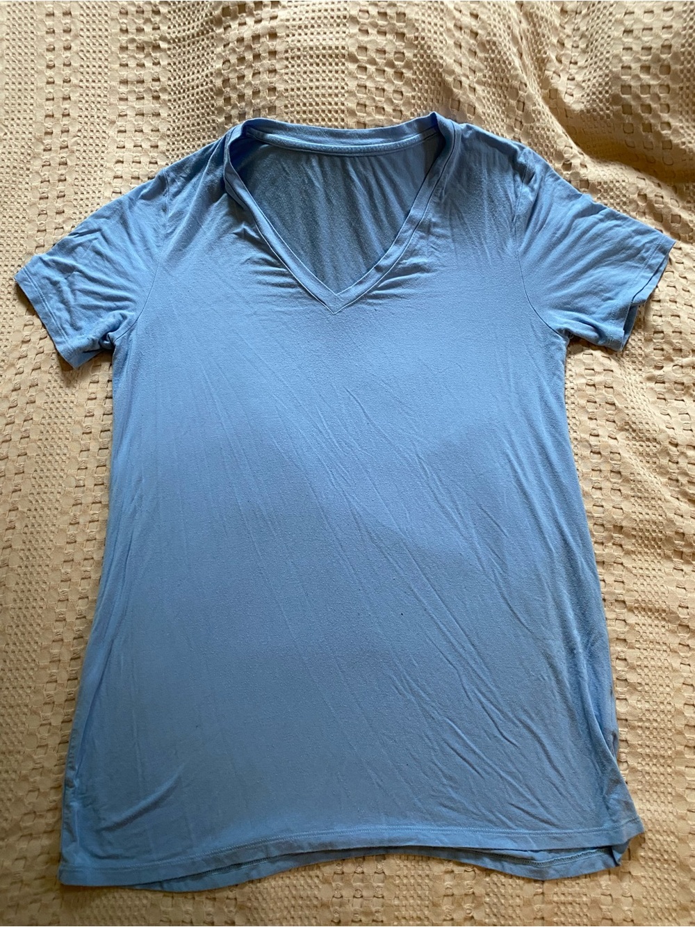 Classic Women's V-Neck Tunic Tee in Light Blue by Encircles